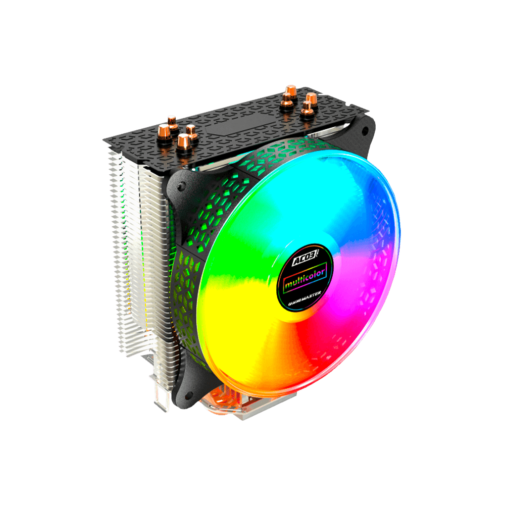 Cooler para Processador Ac03 K-mex 12mm Suporta Intel/amd Led Multicolor