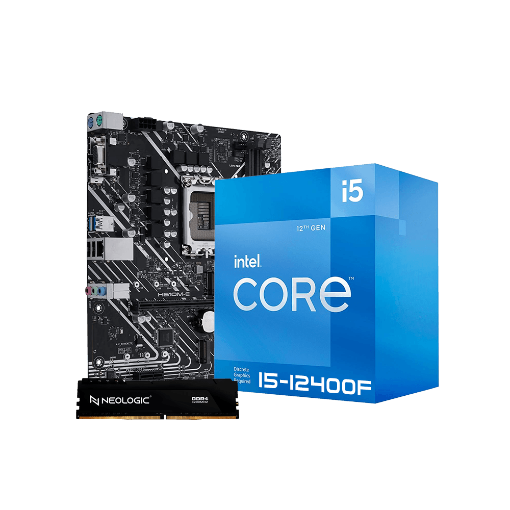Kit Upgrade Intel Core I5 12400F, Placa Mãe H610M 8GB DDR4, Neologic - NLI84571