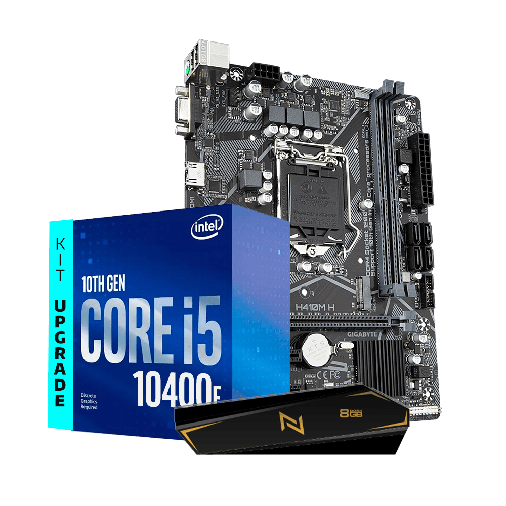 Kit Upgrade Intel Core I5-10400F 2.9ghz, Placa Mae Gigabyte H410M-H Ultra Durable, Memoria Neologic 8GB 3200MHZ, Neologic - NLI83098