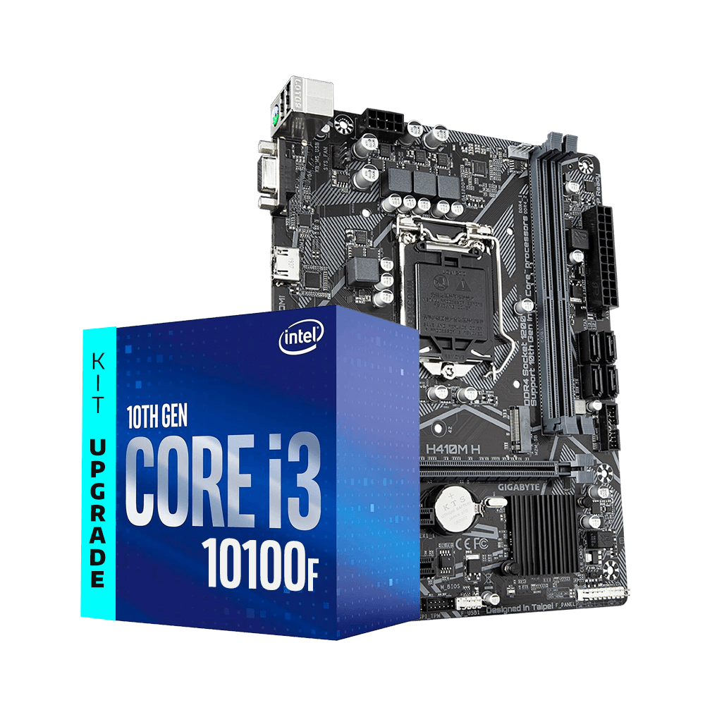 Kit Upgrade Intel Core I3-10100F 3.6ghz, Placa Mãe Gigabyte H410M-H Ultra Durable, Neologic - NLI83109