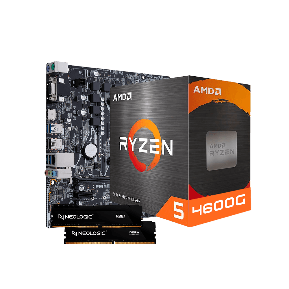 Kit Upgrade AMD Ryzen 5 4600G, Placa Mãe A320M, 32GB DDR4, Neologic - NLI84634