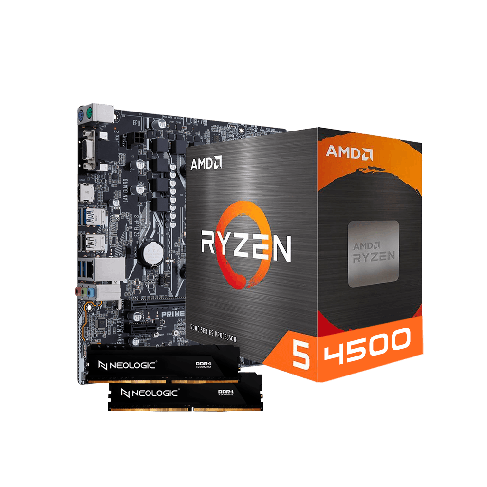 Kit Upgrade AMD Ryzen 5 4500, Placa Mãe A320M, 32GB DDR4, Neologic - NLI84628