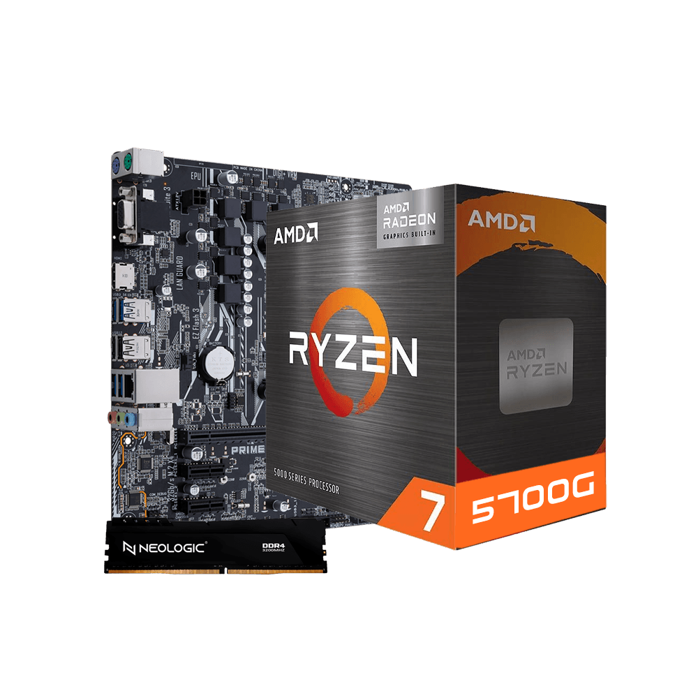 Kit Upgrade AMD Ryzen 7 5700G, Placa Mãe A320M 16GB DDR4, Neologic - NLI84584