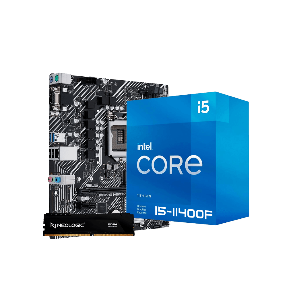 Kit Upgrade Intel Core I5 11400F, Placa Mãe H510M 8GB DDR4, Neologic - NLI84577