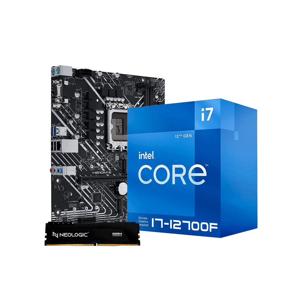 Kit Upgrade Intel Core I7 12700F, Placa Mãe H610M 8GB DDR4, Neologic - NLI84574