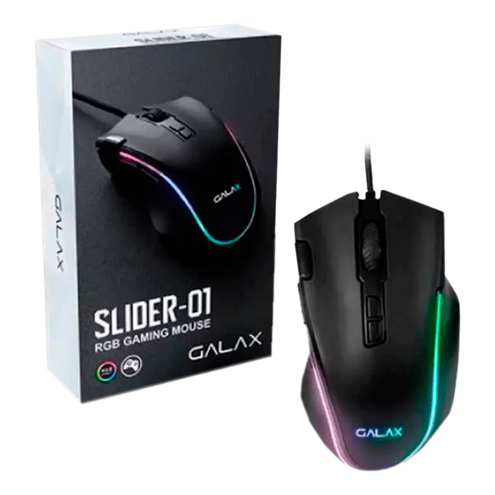 Mouse Gamer Galax Slider Series SLD-01 7200DPI/RGB/8 Botoes/preto/usb - Mgs01ia18rg2b0