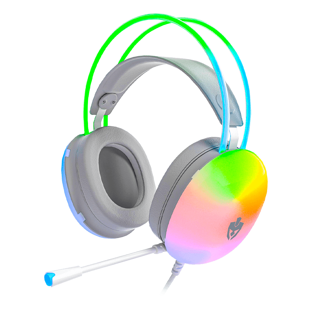 Headset Evolut EG309 Lumini Transparente Com Fio Led Rainbow