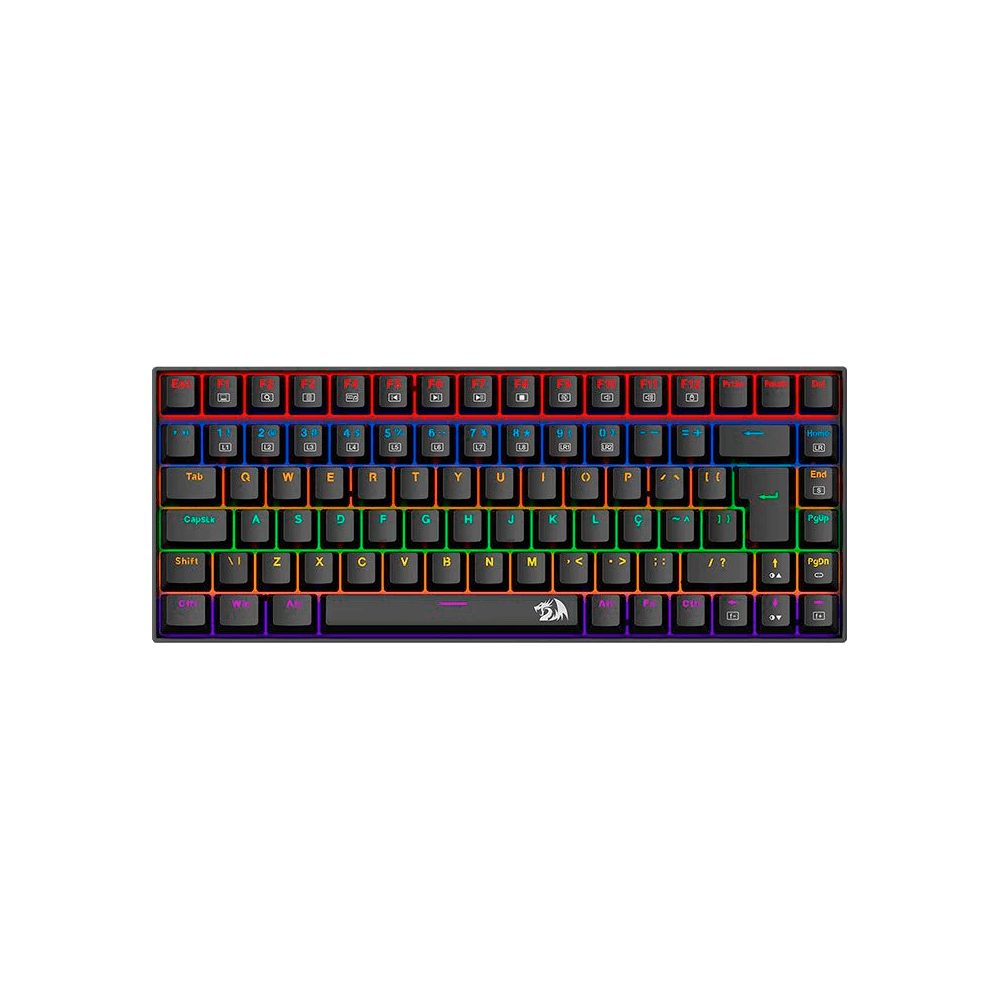 Teclado Mecanico Redragon Phantom, Rainbow, Switch Marrom, Preto, K629-KB-PT-BROWN